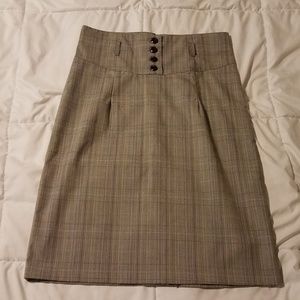 Paper Doll High-waisted Plaid Pencil Skirt